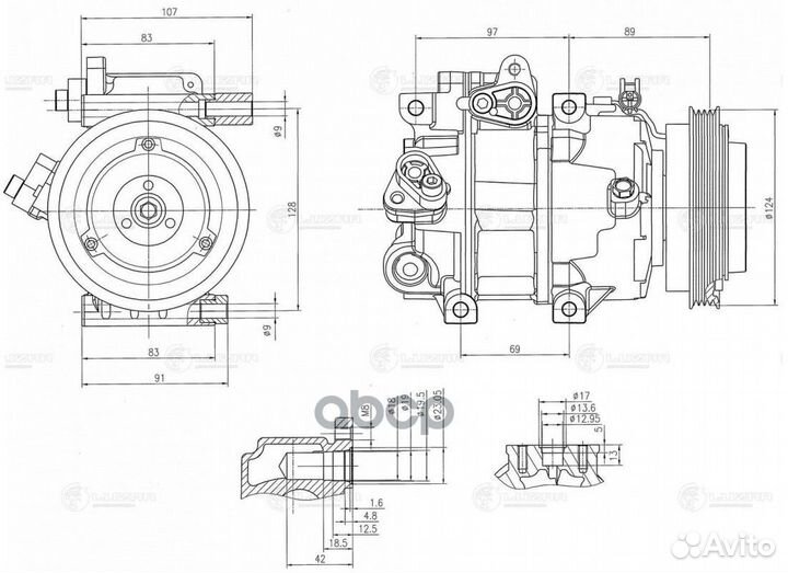 Компрессор кондиционера для а/м Hyundai Sonata