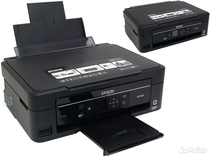 Мфу Epson XP- 303 + чернила, картриджи (новые и б