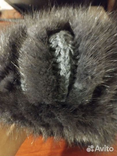 Шапка норковая женская серая