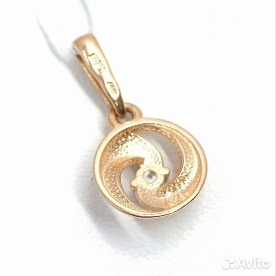 Золотая подвеска с фианитом
