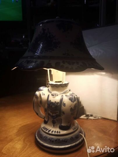 Лампа настольная Гжель