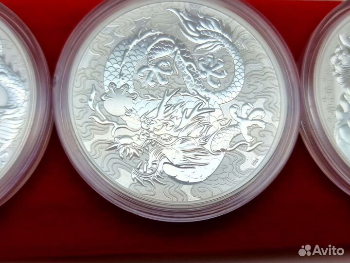 Австралия Два Дракона и др Серебро 1 Oz 999