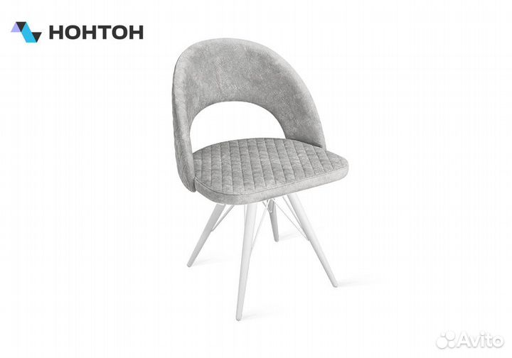 Стул Гэтсби К3 белый матовый / микровелюр светло-с