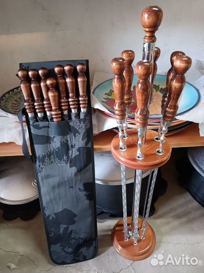 Шампуры с деревянной ручкой