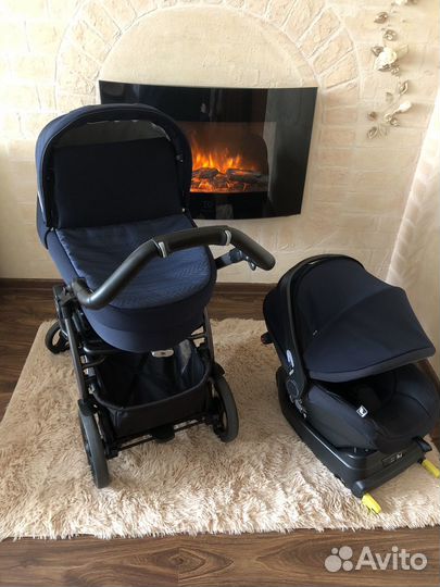 Коляска peg perego 2 в 1 люлька+автолюлька с базой