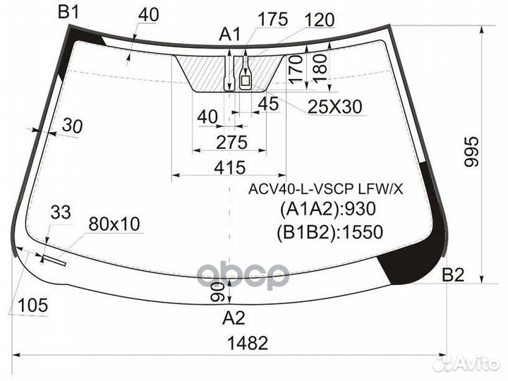 Стекло лобовое + дд toyota camry 06-11 ACV40-L