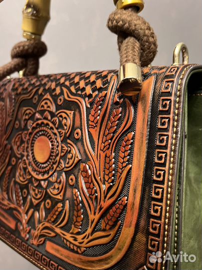 Сумка женская бохо кожаная