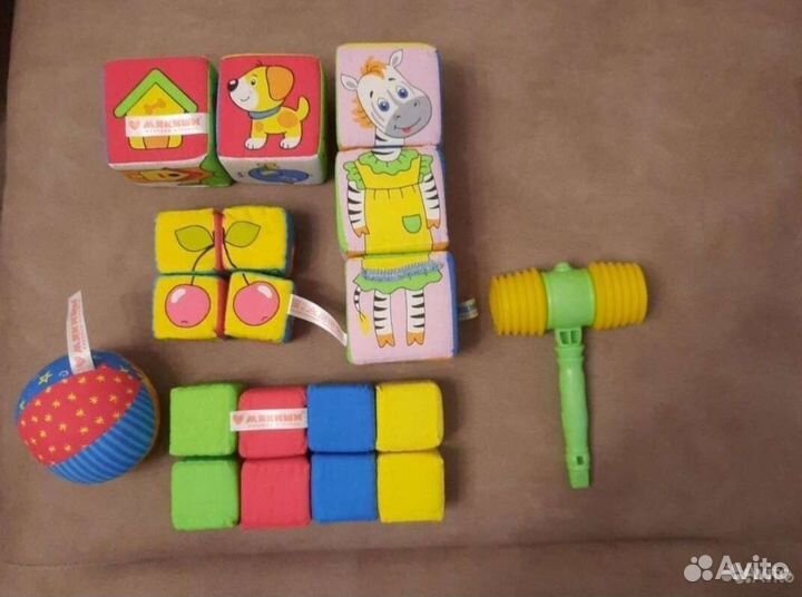 Мягкие кубики-пазлы Мякиши Алфавит и другие