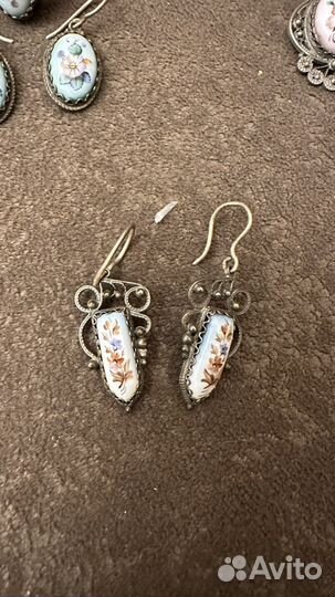 Серьги финифть