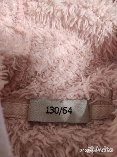 Розовая кофта из шерпы для девочки, рост 130 см