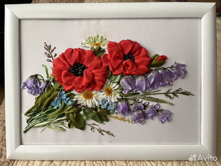 Вышивка лентами картина