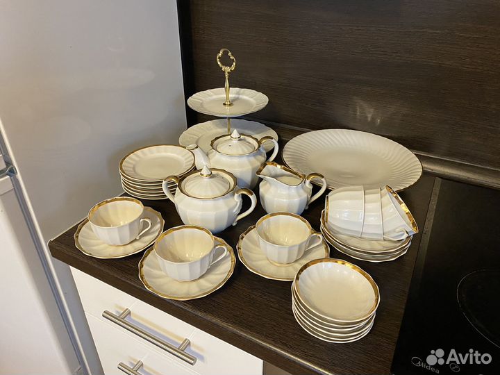 Чайный сервиз 29 предметов Золотая лента Вербилки