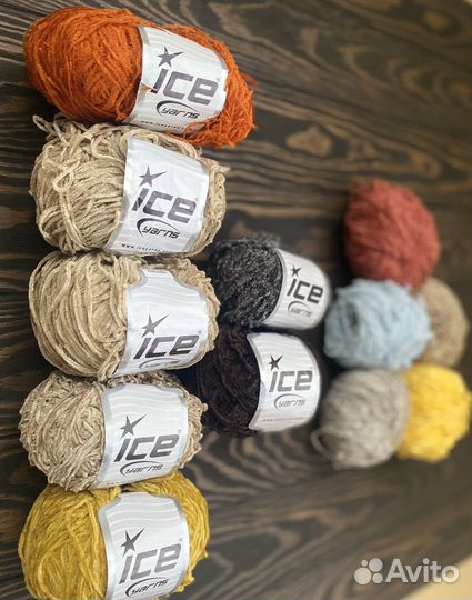 Пряжа Ice Yarns нитки для вязания alize плюшевая