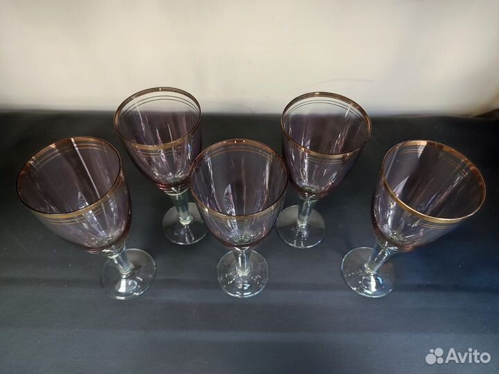 Бокалы фужеры марганцевое стекло 200 мл 5 шт