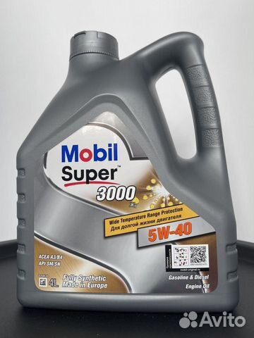 Масло моторное Mobil super 3000 5w40 4л объявление продам