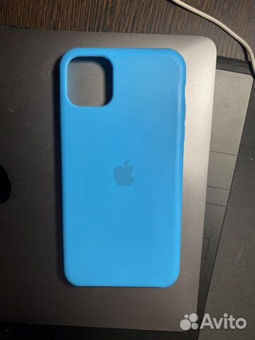 Чехол на iPhone 11 pro max голубой оригинал