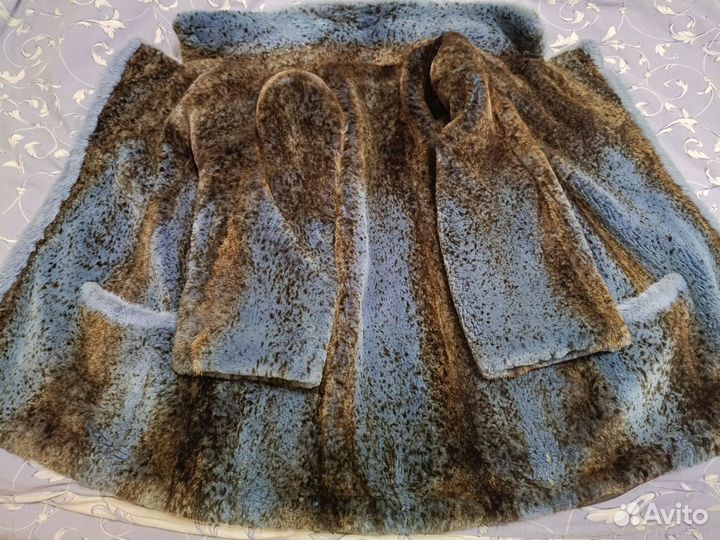 Норковая шуба синяя