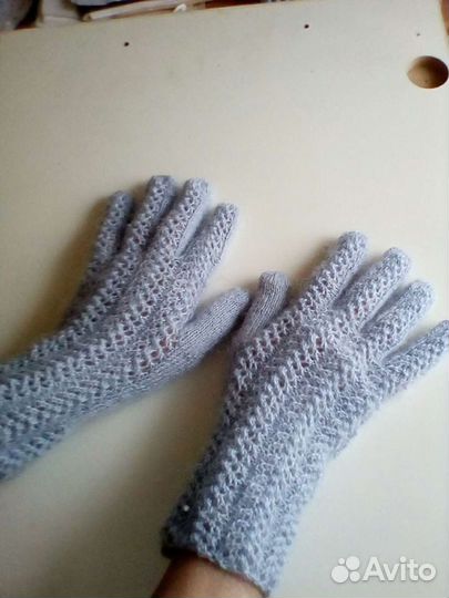 Перчатки ажурные ручной вязки