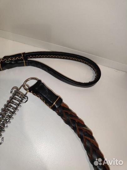 Поводок кожаный новый