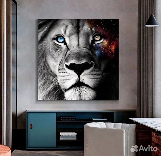 Картина маслом Синий и жёлтый