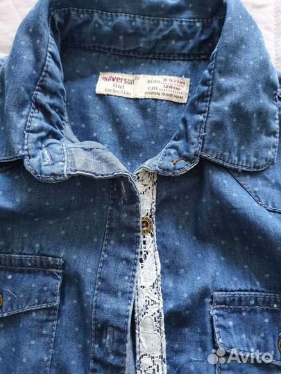 Рубашка на девочку, р.128, б/у 2 раза