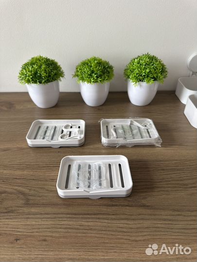 Мыльница для ванной кухни 3 с крючками цена за все