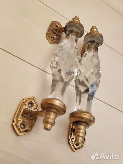 Ручки дверные старинные стекляные