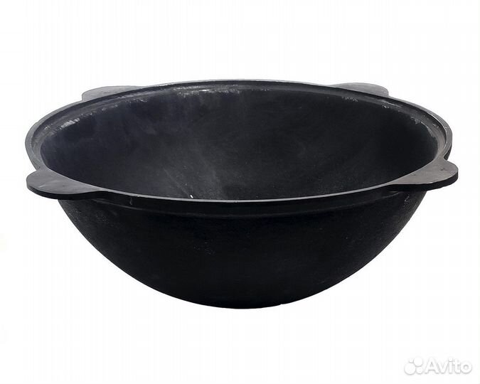 Казан 16л чугунный узбекский круглое дно, с крышко