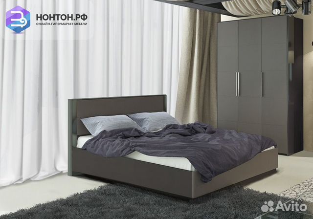 Спальный гарнитур Наоми фон серый / джут