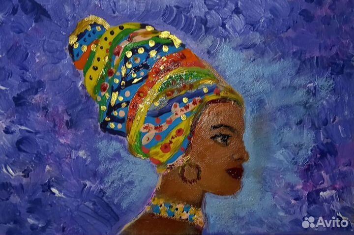 Картина африканка на холсте 20-30
