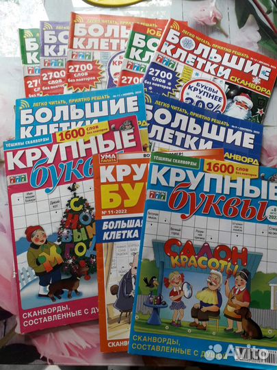 Сканворды большие буквы 17шт