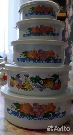 Набор контейнеров эмалированых