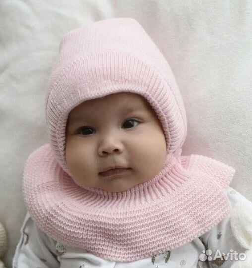 Шапка шлем для новорожденных зимняя