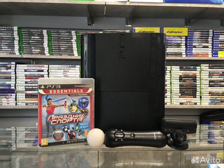 PS3 Super Slim + Move и Камера + Праздник спорта