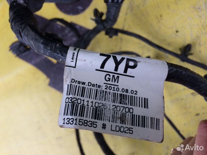 Проводка передней правой двери Opel Astra J 5D