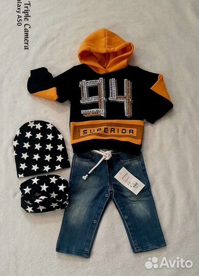 Комбинезон р.68-74, джинсы, кофты, шапки р.74