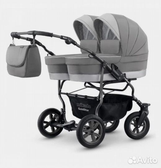 Коляска для двойни Mikado Tween De Luxe 2 в 1