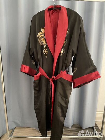 Мужской халат китайский шелк