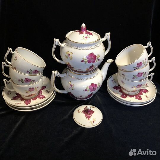 Сервиз чайный Барбарис малиновый Вербилки