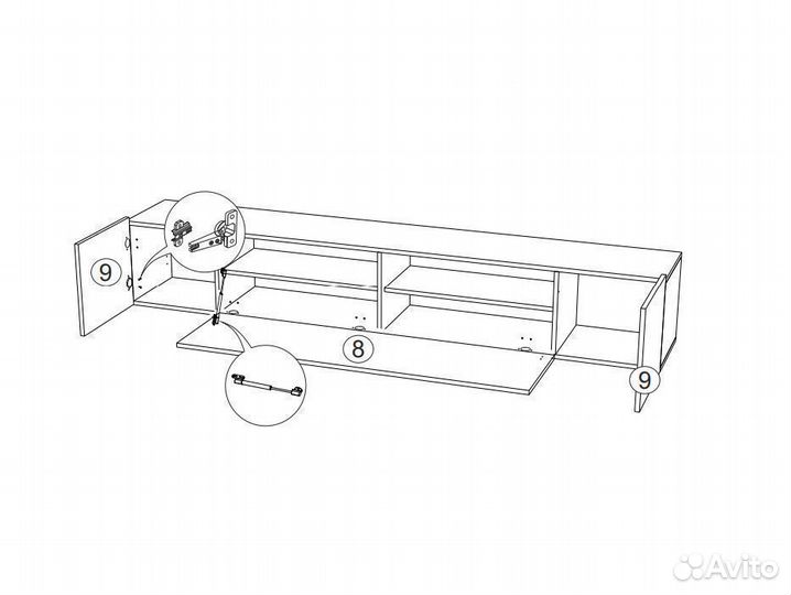 Тв тумба Кантри 1 Белая