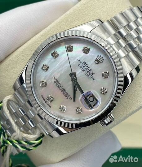 Роскошные женские часы Rolex Datejust перламутр
