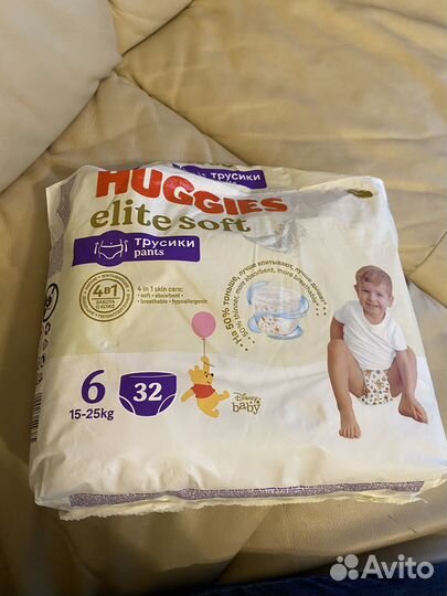 Подгузники трусики huggies elite soft 6-22 штуки