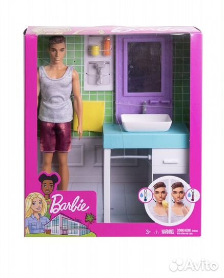 Новый Набор игровой Barbie Кен в ванной комнате