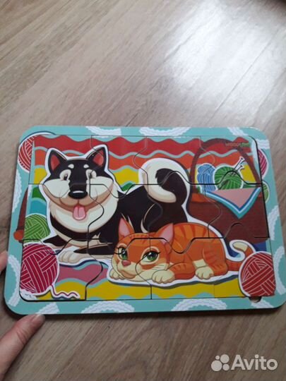 Пакет -деревянные пазлы и магнитная мозаика