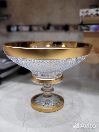 Хрустальная ваза для фруктов (фруктовница)