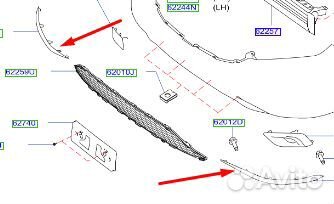 Молдинг бампера переднего (хром) Murano Z52
