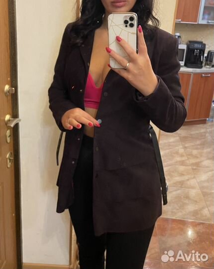 Пальто женское из натуральной замши 42 44 новое