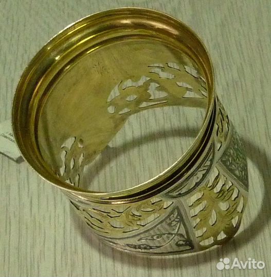 Серебряный подстаканник с биркой 