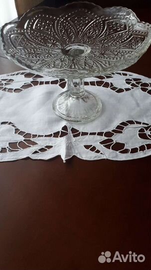 Ваза для фруктов на ножке стекло СССР