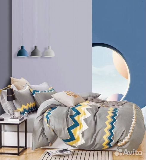 Постельное Boris 2 спальное на резинке сатин